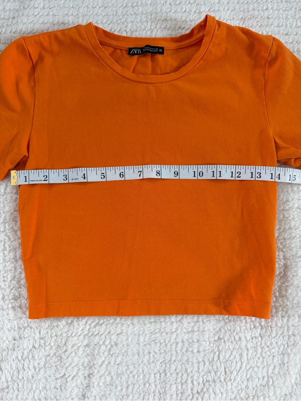 Zara Bright Orange Cropped Tee